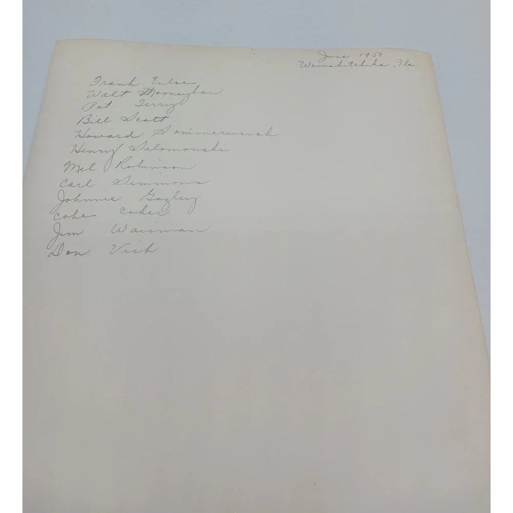 Vintage 1950 Photo Group of Men Wewahitchka Florida Dining Cafe Restaurant - Picture 6 of 6